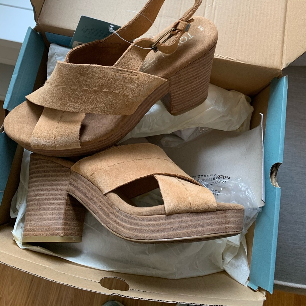 TOMS Honey Suede Wedge Sandal